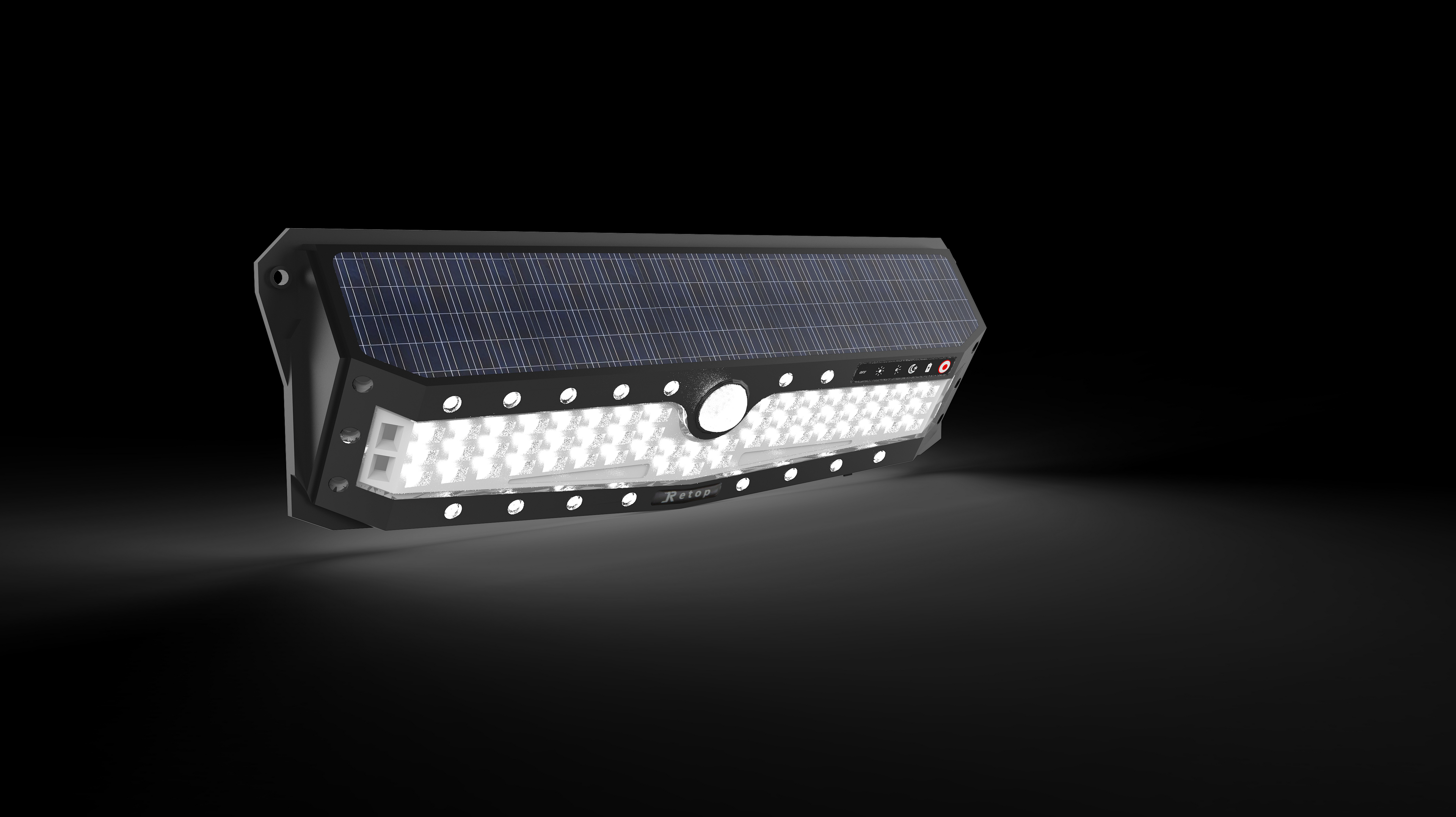 Solar Outdoor Wall Light with Motion Sensor, USB Charger for Emergency Power & Wide Lighting