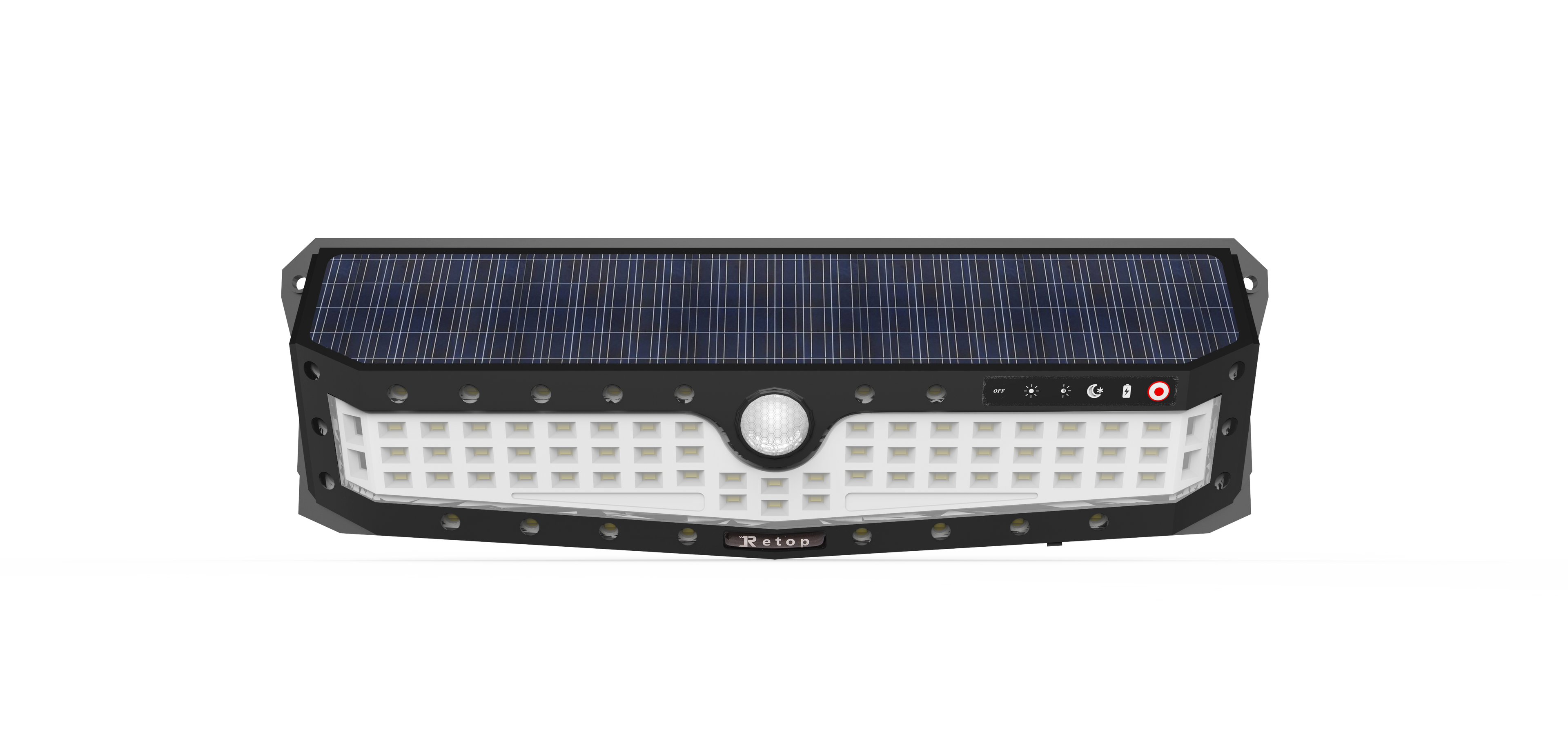 Solar Outdoor Wall Light with Motion Sensor, USB Charger for Emergency Power & Wide Lighting